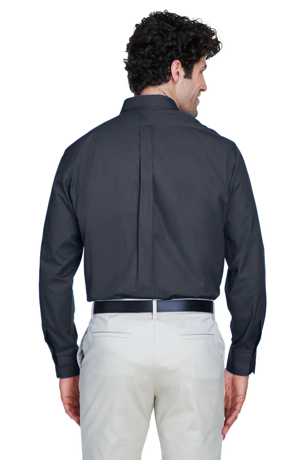Core 365 Mens Operate UV Protection Long Sleeve Button Down Shirt w/ Pocket - Carbon Grey
