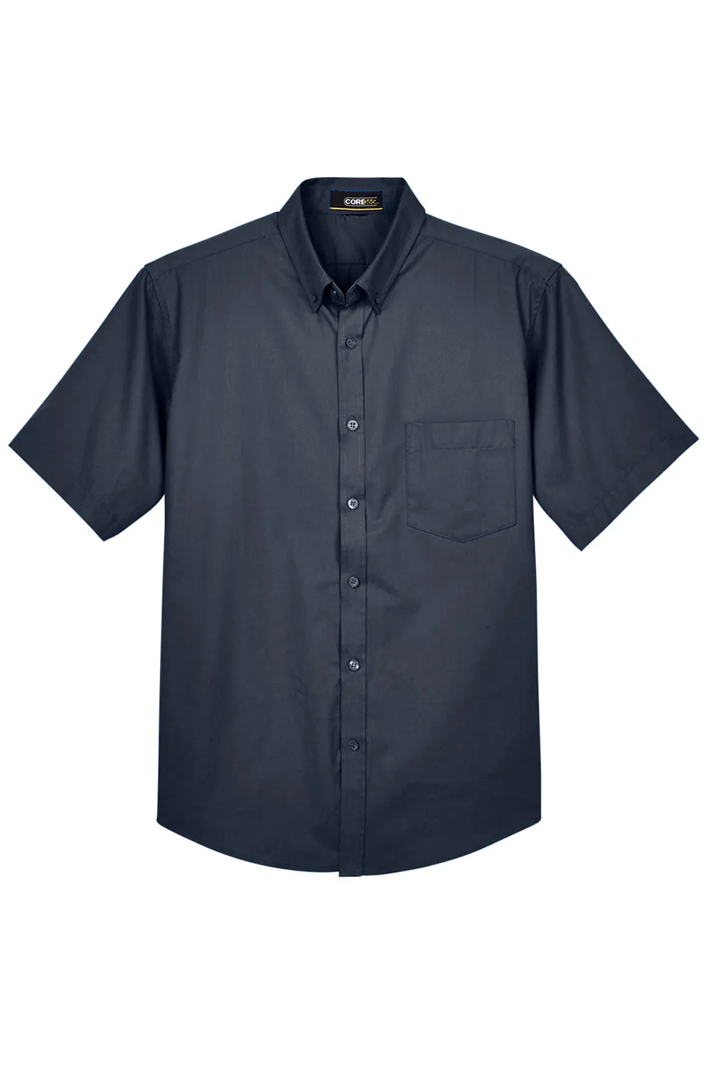 Core 365 Mens Optimum UV Protection Short Sleeve Button Down Shirt w/ Pocket - Carbon Grey  Perfect Clothing Core-365
