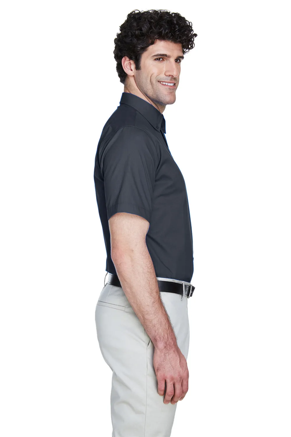 Core 365 Mens Optimum UV Protection Short Sleeve Button Down Shirt w/ Pocket - Carbon Grey  Perfect Clothing Core-365