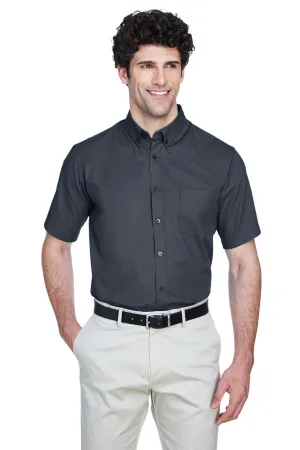 Core 365 Mens Optimum UV Protection Short Sleeve Button Down Shirt w/ Pocket - Carbon Grey  Perfect Clothing Core-365