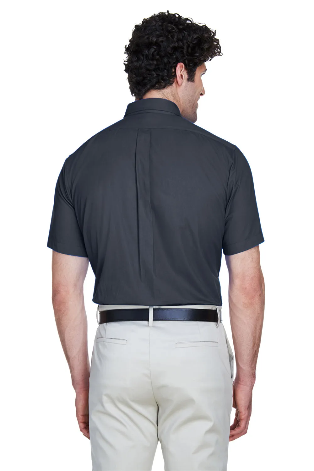 Core 365 Mens Optimum UV Protection Short Sleeve Button Down Shirt w/ Pocket - Carbon Grey  Perfect Clothing Core-365