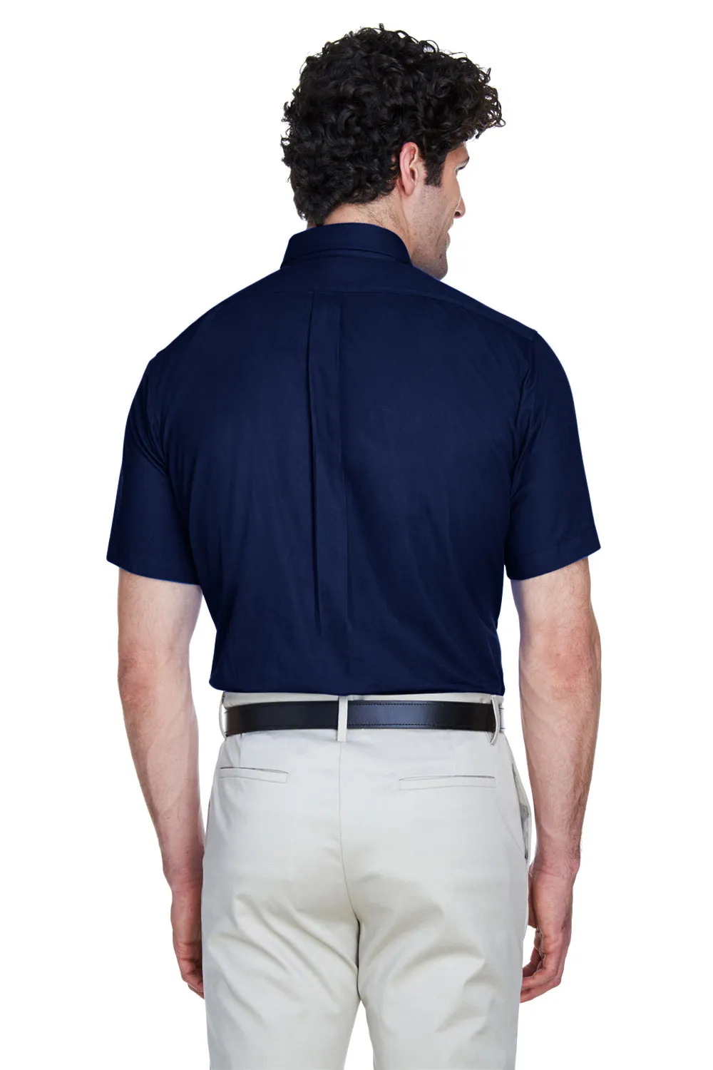 Core 365 Mens Optimum UV Protection Short Sleeve Button Down Shirt w/ Pocket - Classic Navy Blue