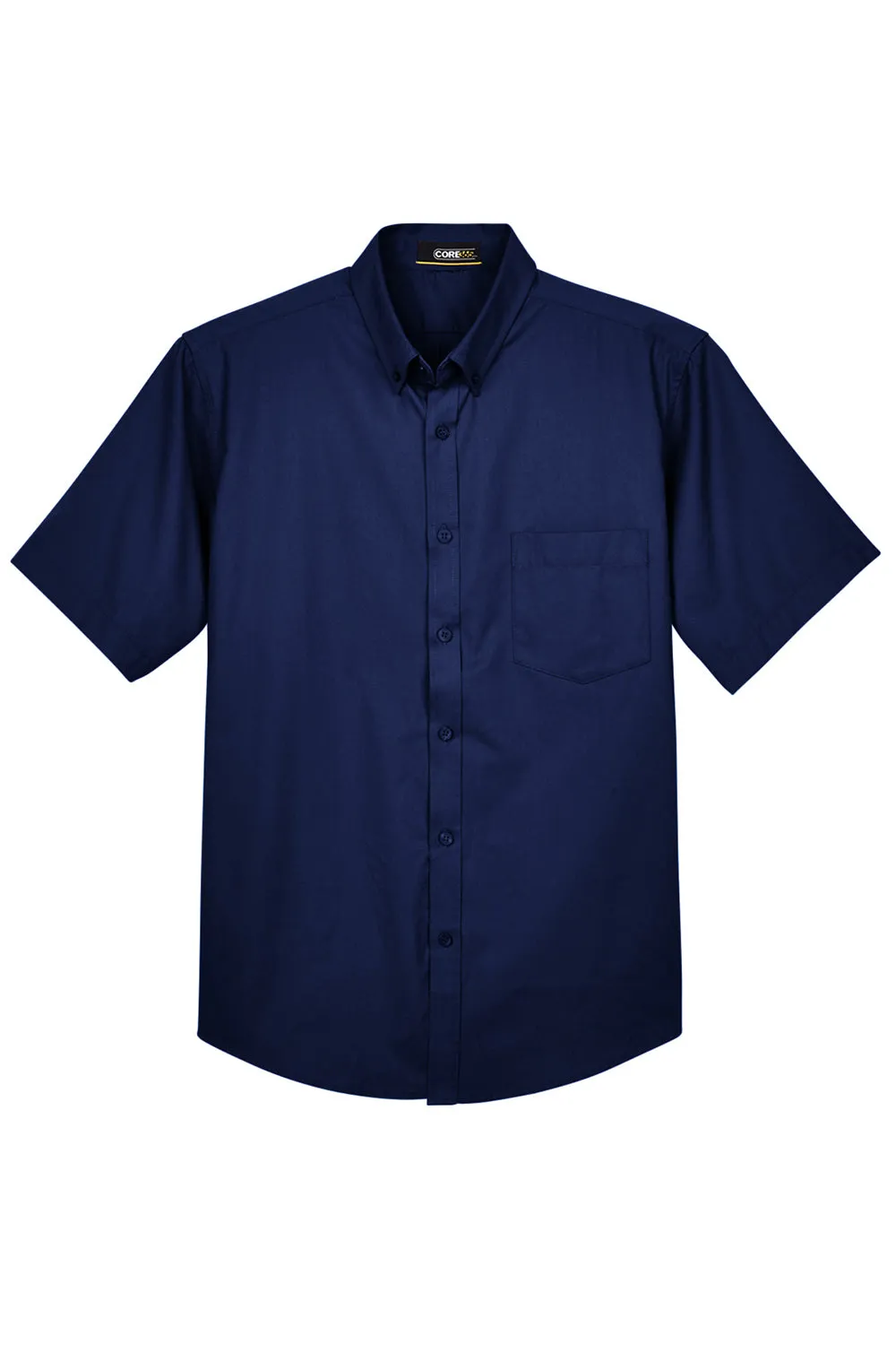 Core 365 Mens Optimum UV Protection Short Sleeve Button Down Shirt w/ Pocket - Classic Navy Blue