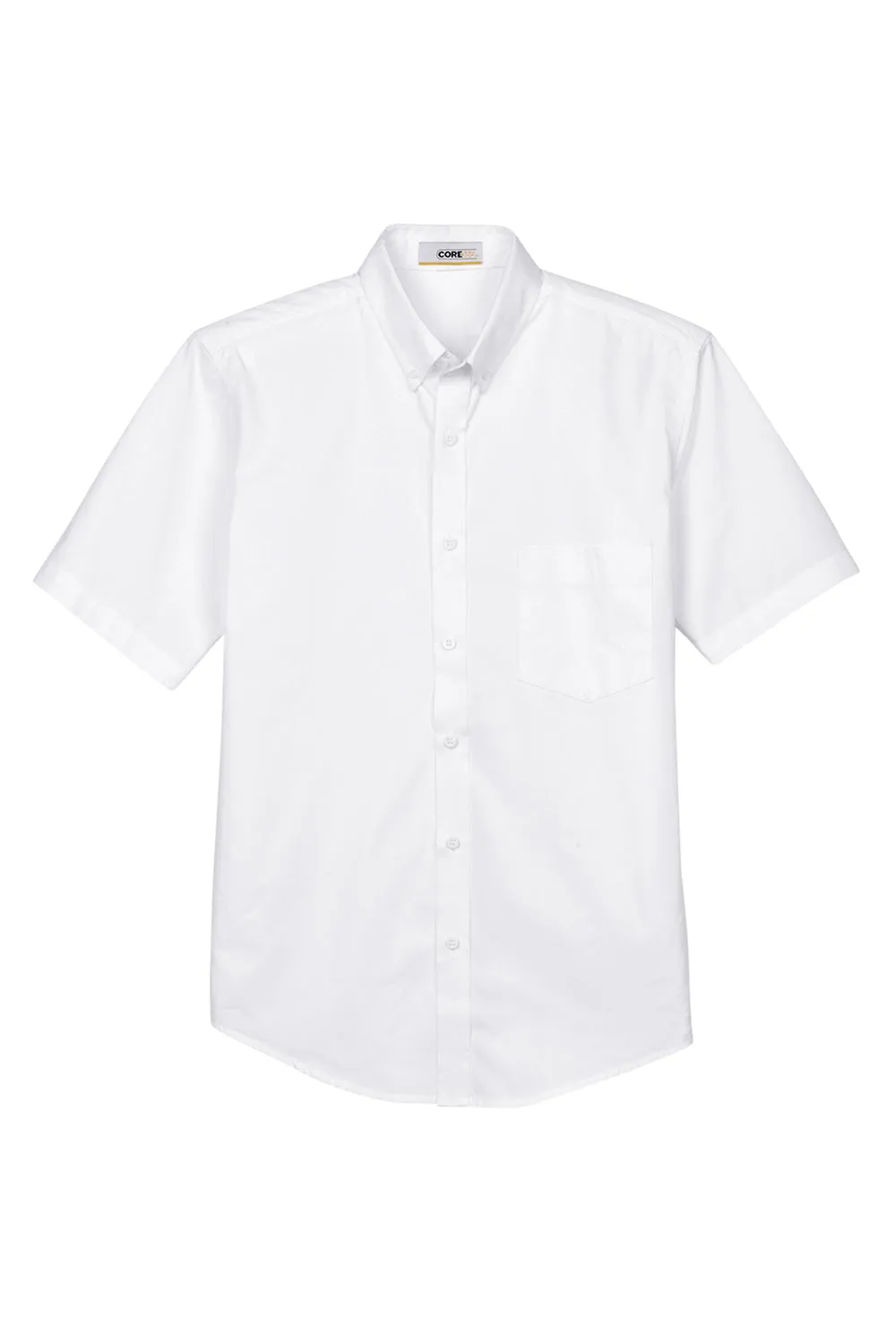 Core 365 Mens Optimum UV Protection Short Sleeve Button Down Shirt w/ Pocket - White