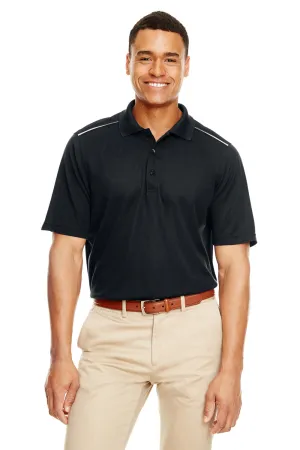 Core 365 Mens Radiant Performance Moisture Wicking Short Sleeve Polo Shirt - Black