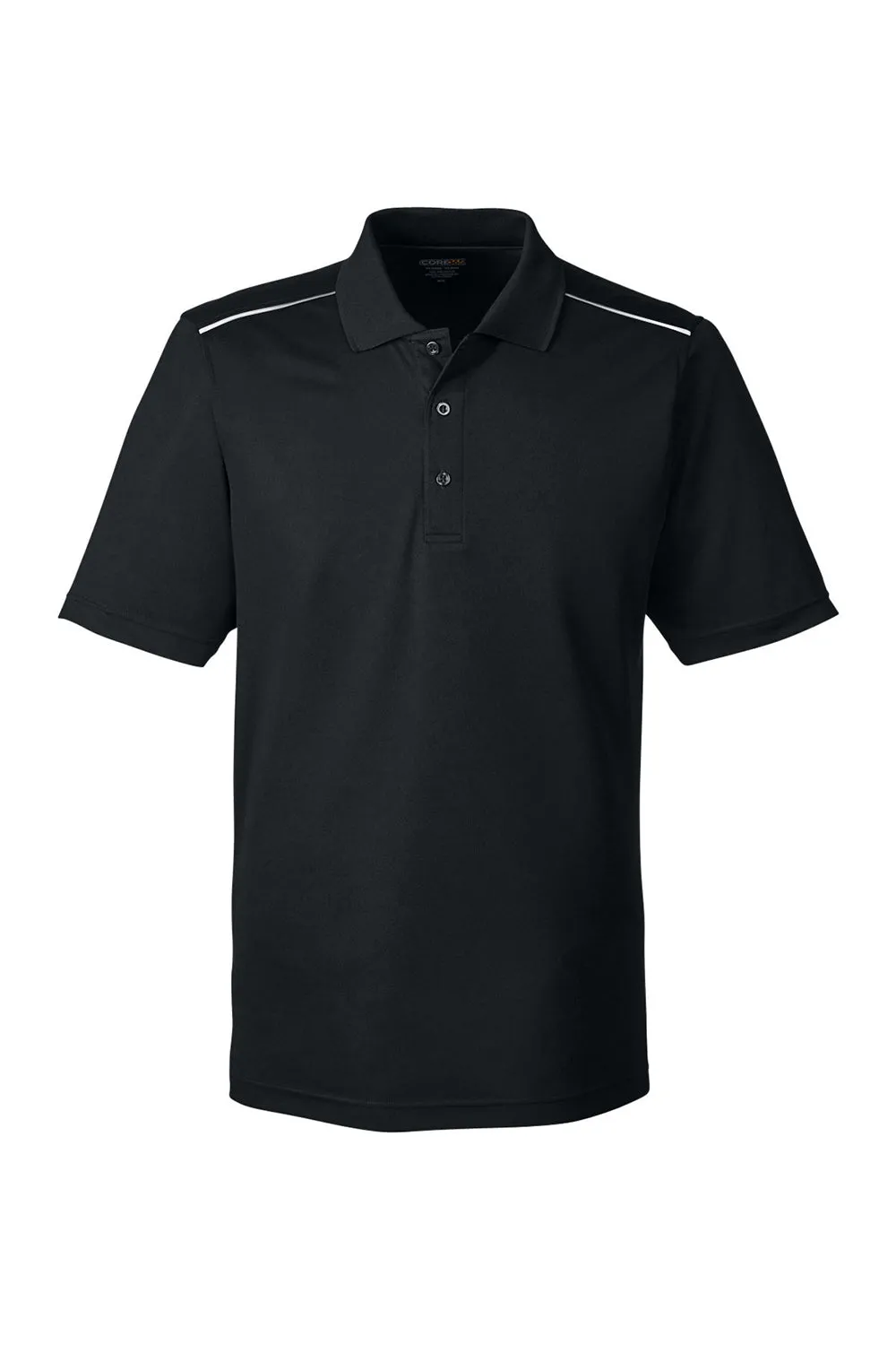 Core 365 Mens Radiant Performance Moisture Wicking Short Sleeve Polo Shirt - Black