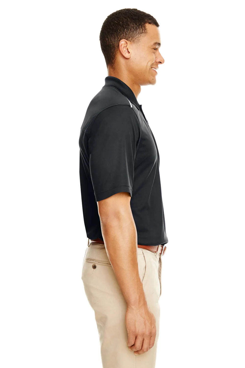 Core 365 Mens Radiant Performance Moisture Wicking Short Sleeve Polo Shirt - Black