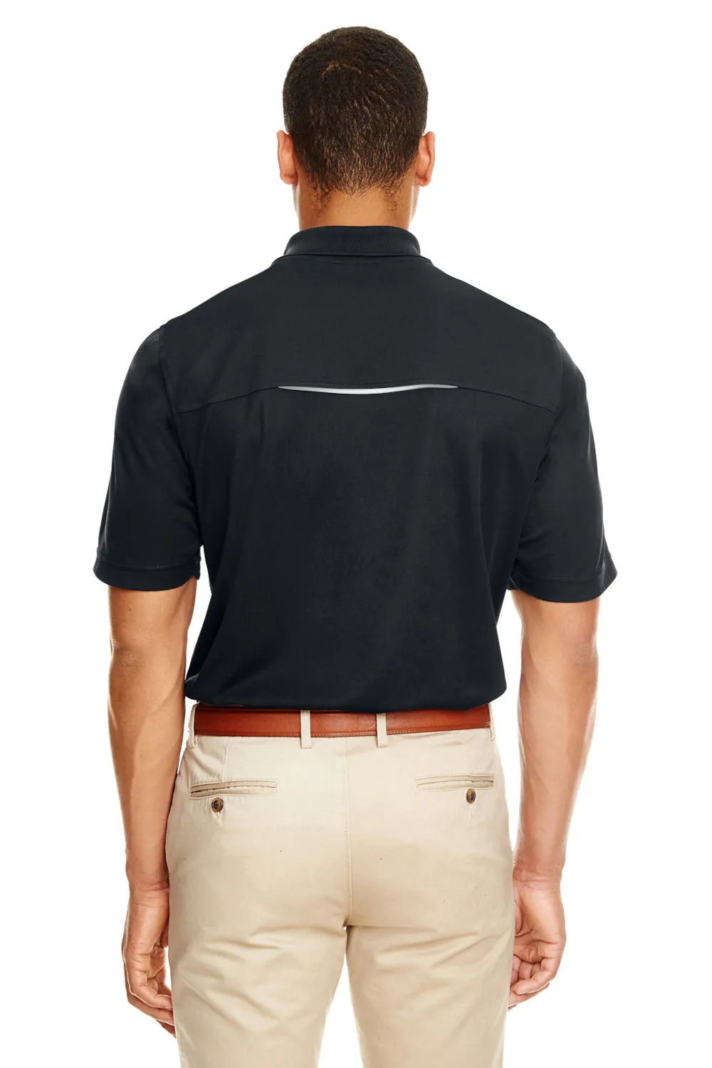 Core 365 Mens Radiant Performance Moisture Wicking Short Sleeve Polo Shirt - Black