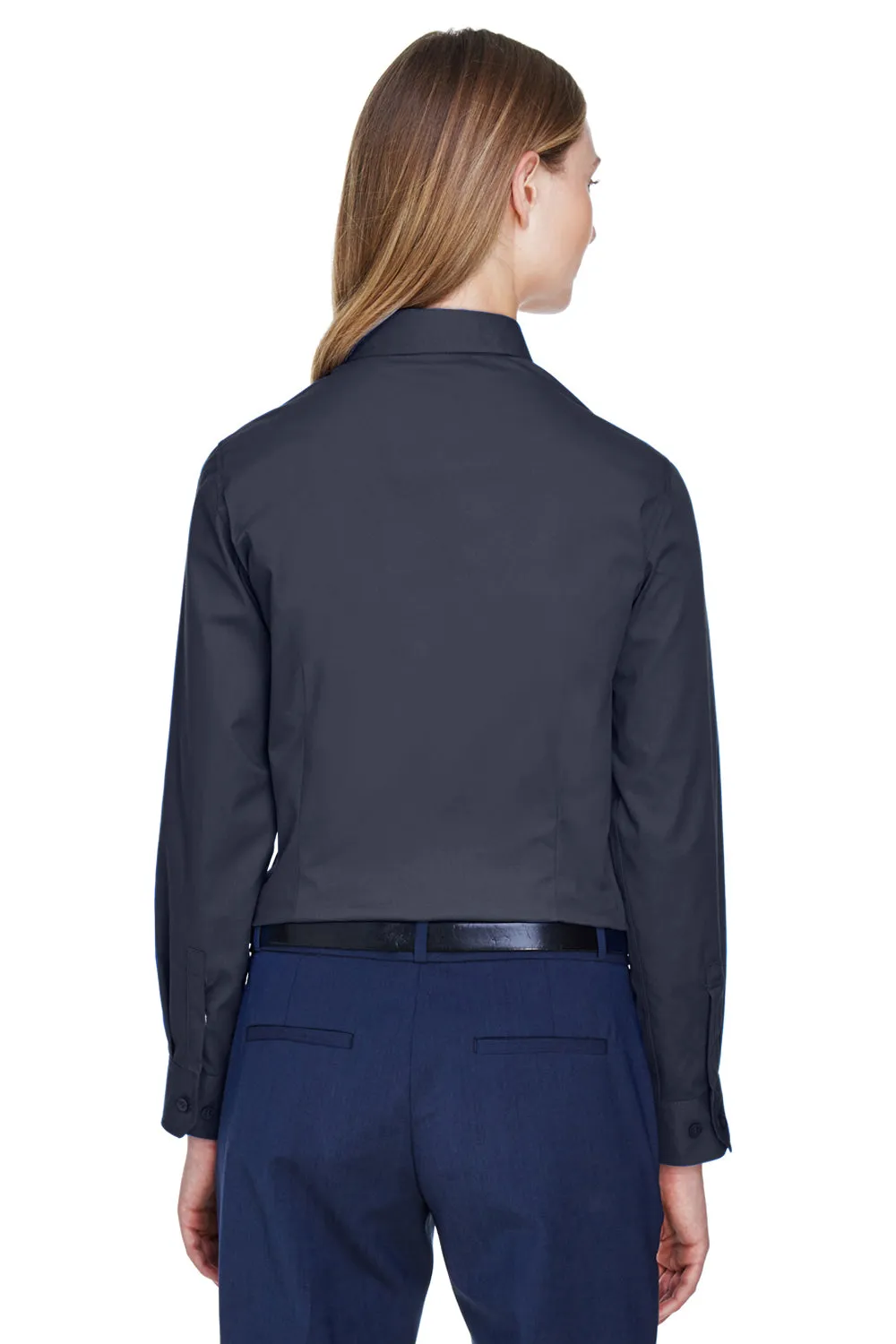 Core 365 Womens Operate UV Protection Long Sleeve Button Down Shirt - Carbon Grey