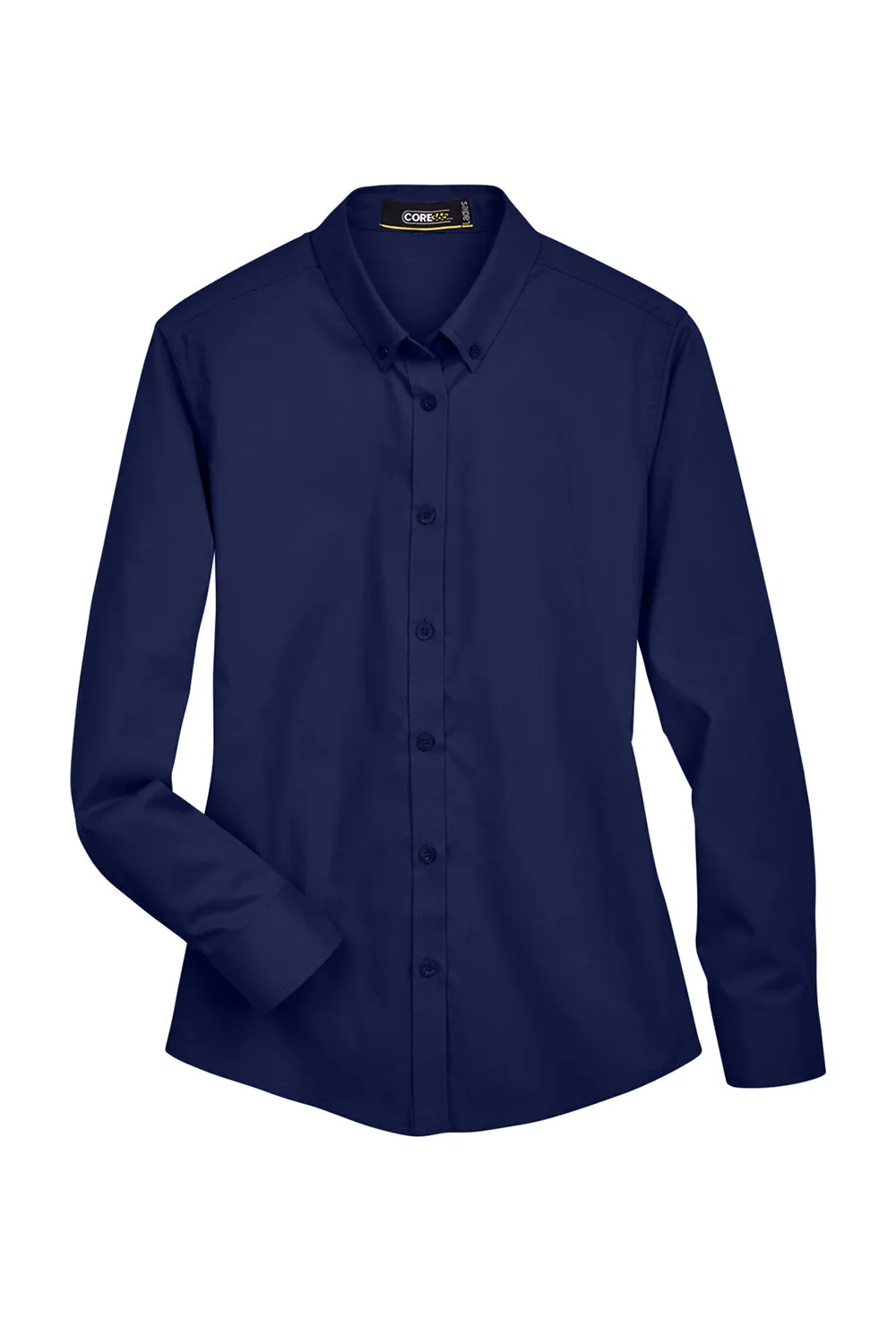 Core 365 Womens Operate UV Protection Long Sleeve Button Down Shirt - Classic Navy Blue