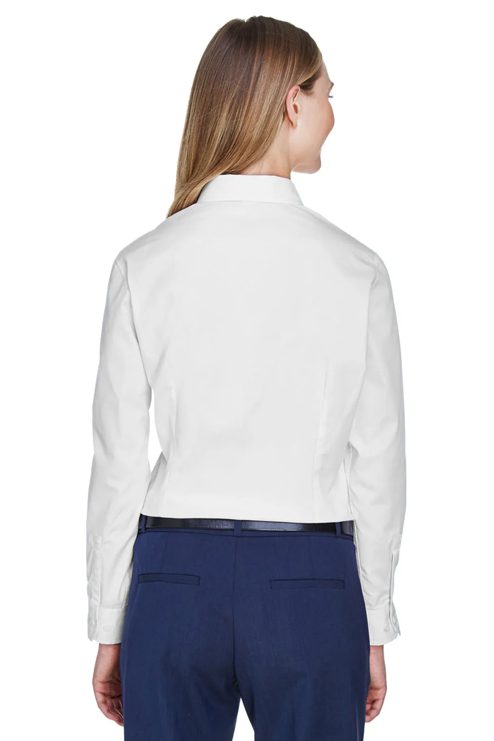 Core 365 Womens Operate UV Protection Long Sleeve Button Down Shirt - White