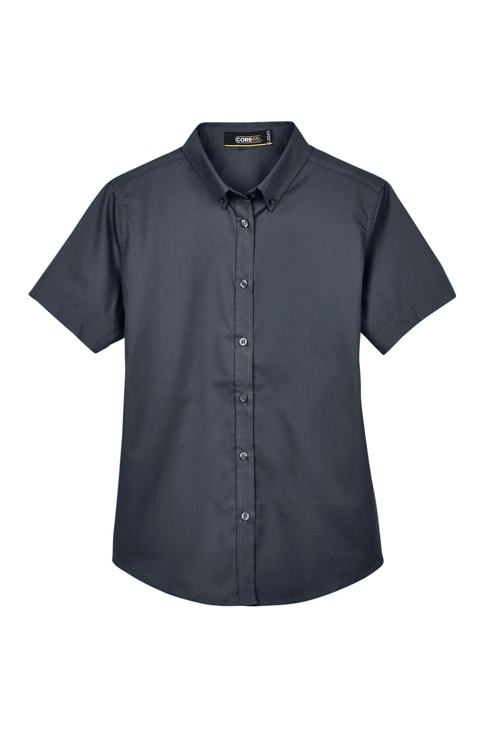 Core 365 Womens Optimum UV Protection Short Sleeve Button Down Shirt - Carbon Grey