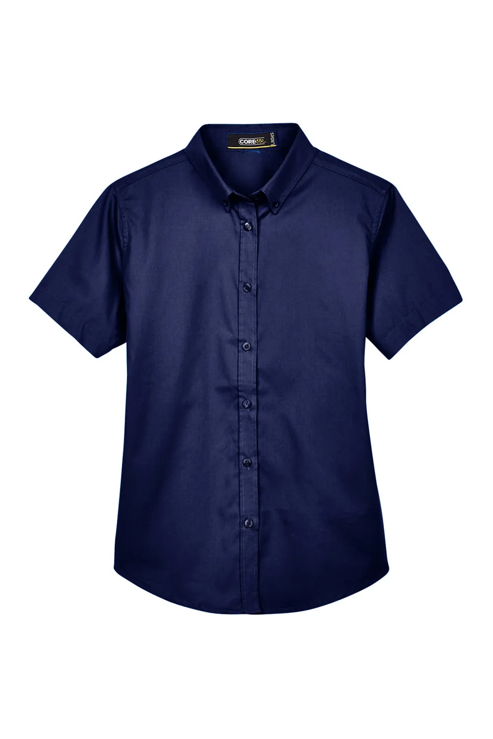 Core 365 Womens Optimum UV Protection Short Sleeve Button Down Shirt - Classic Navy Blue
