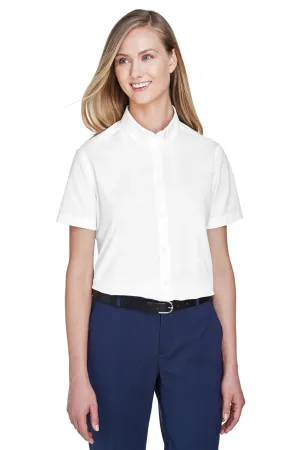 Core 365 Womens Optimum UV Protection Short Sleeve Button Down Shirt - White