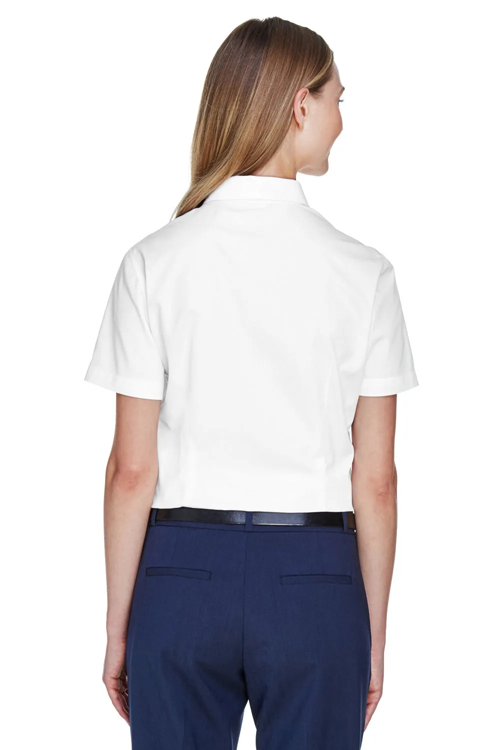 Core 365 Womens Optimum UV Protection Short Sleeve Button Down Shirt - White