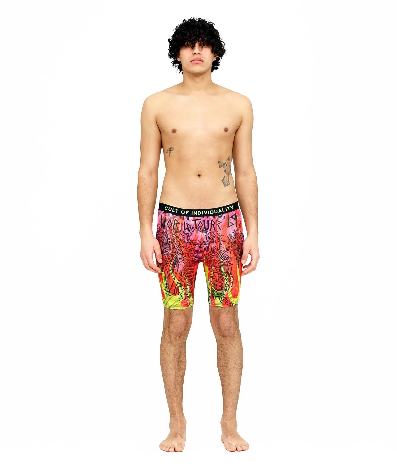 CULT BRIEFS  2 PACK "FALLEN ANGELS" PRINT/SAFTEY GREEN SOLID
