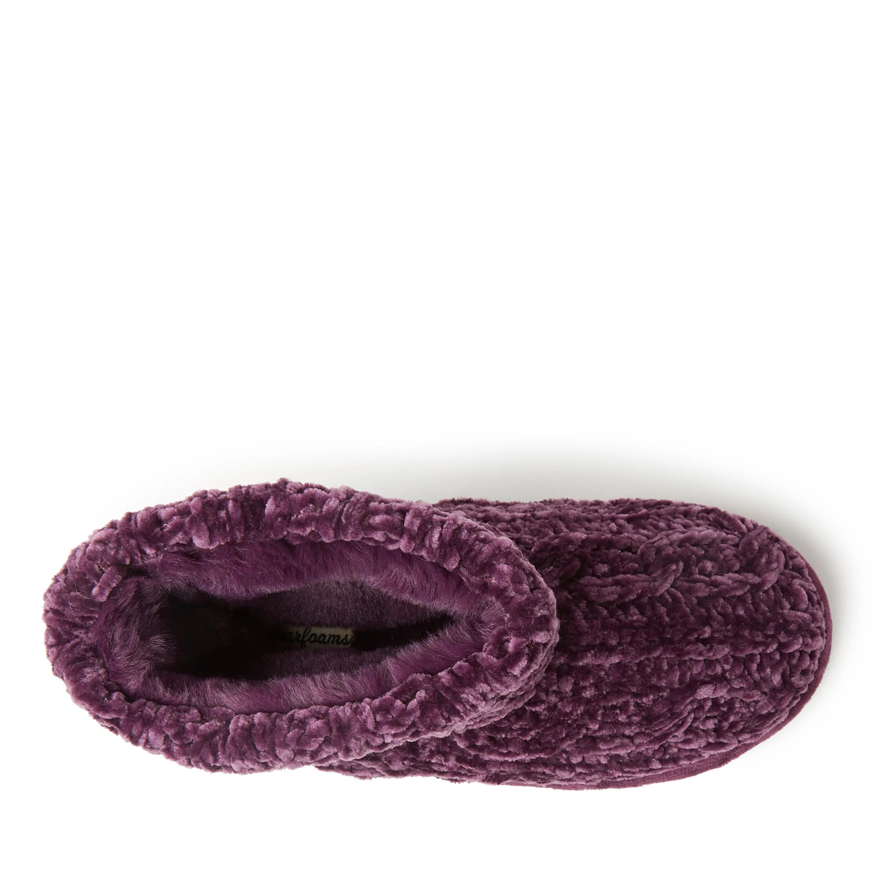 Dearfoams Women's Leah Chenille Cable Bootie Slipper