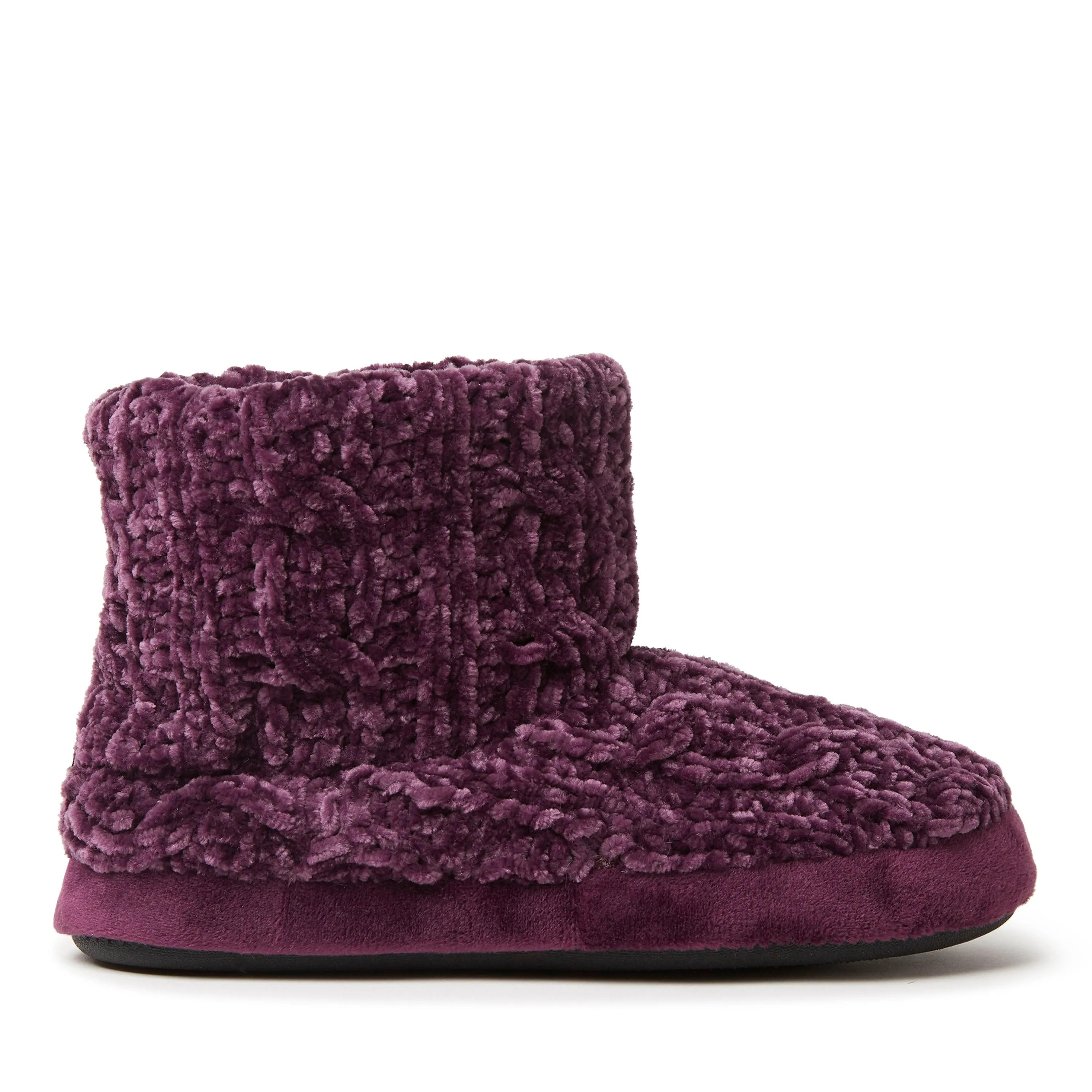 Dearfoams Women's Leah Chenille Cable Bootie Slipper