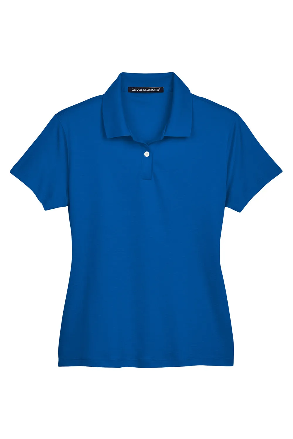 Devon & Jones Womens Pima-Tech Moisture Wicking Short Sleeve Polo Shirt - French Blue - Closeout