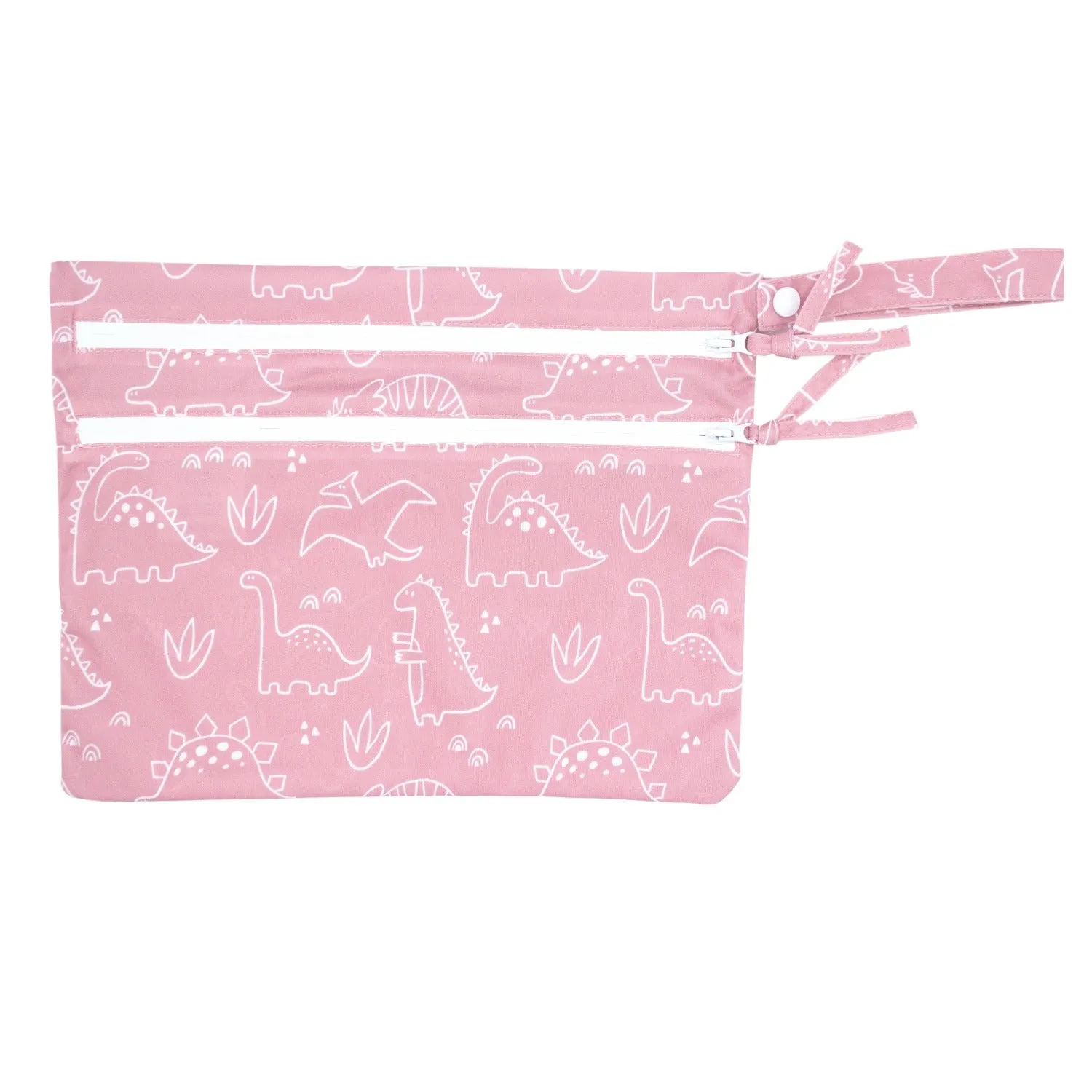 Dino Friends - Blush - Waterproof Wet Bag (for Mealtime, On-the-go, And More!) Babykids_Bapron-Baby