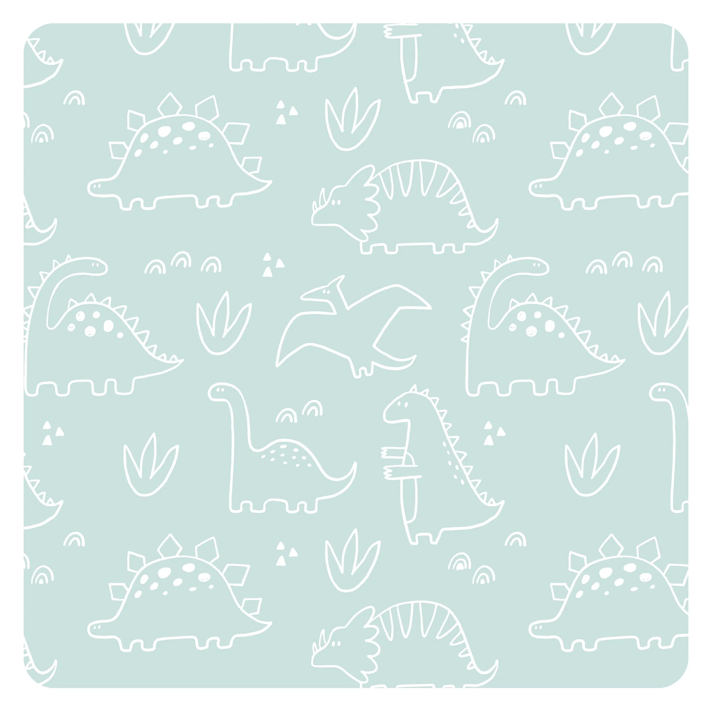 Dino Friends - Sage - Waterproof Wet Bag (for Mealtime, On-the-go, And More!) Babykids_Bapron-Baby