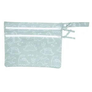 Dino Friends - Sage - Waterproof Wet Bag (for Mealtime, On-the-go, And More!) Babykids_Bapron-Baby