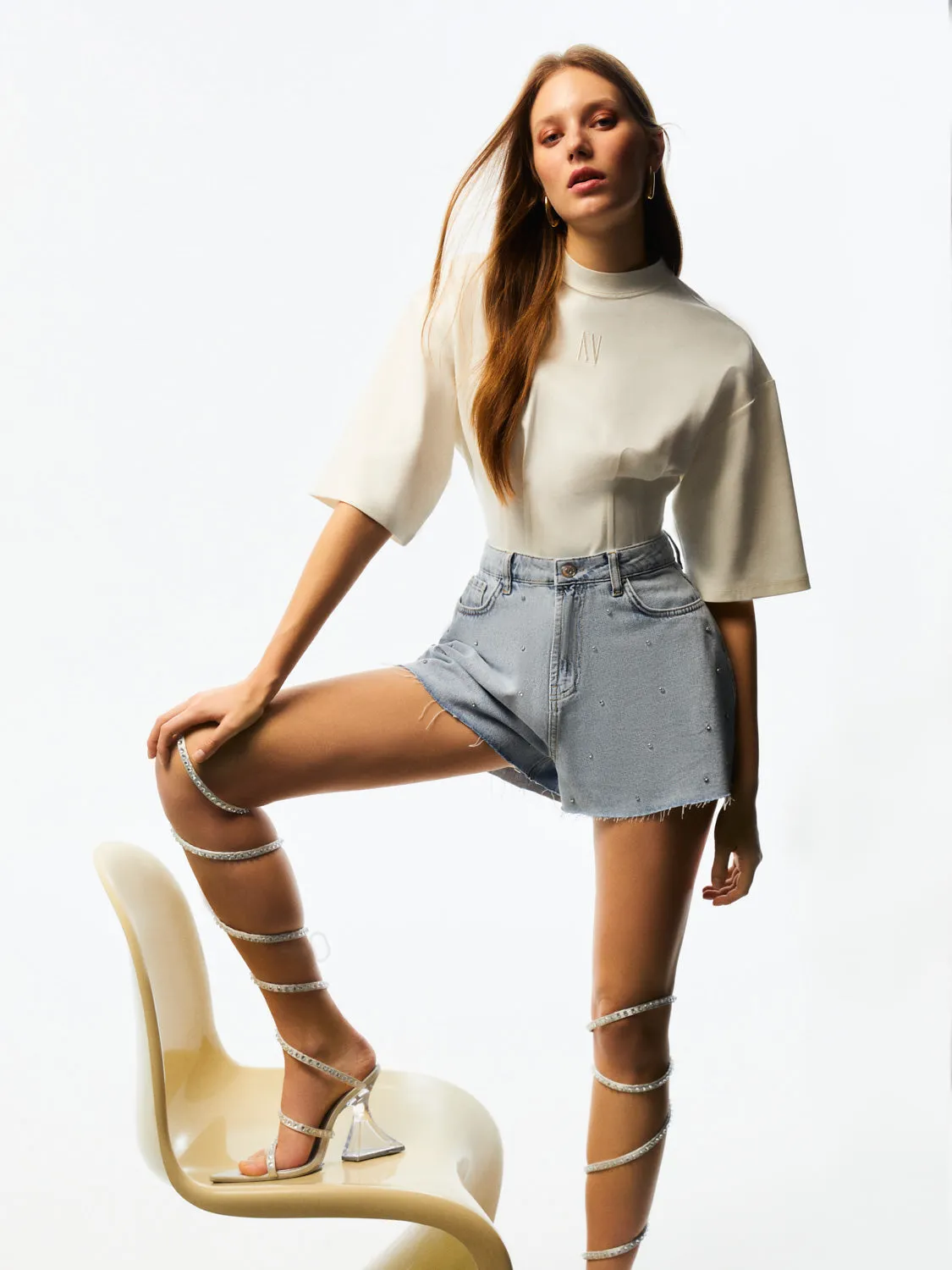 Embellished Jean Shorts