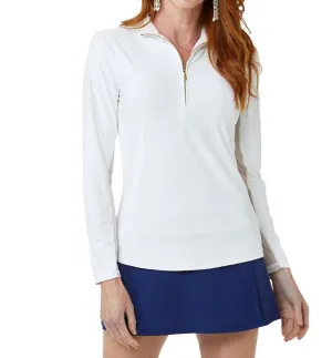 Essentials Wicking Performance Zip Top In White