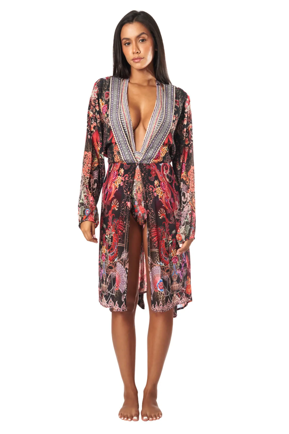 Estella Wrap 2 Way Sleeve Short Dress