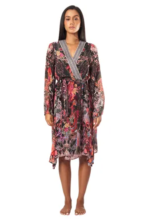 Estella Wrap 2 Way Sleeve Short Dress