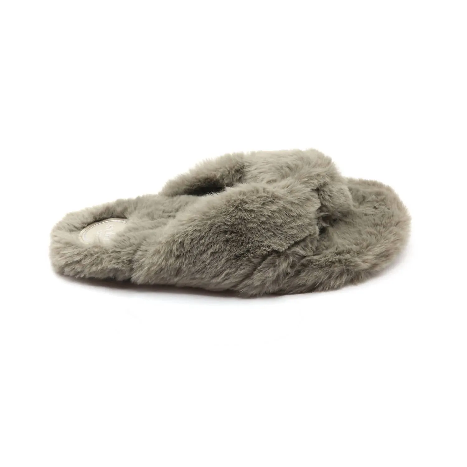 Faux Fur Flip Flop In Sable (Izzie)