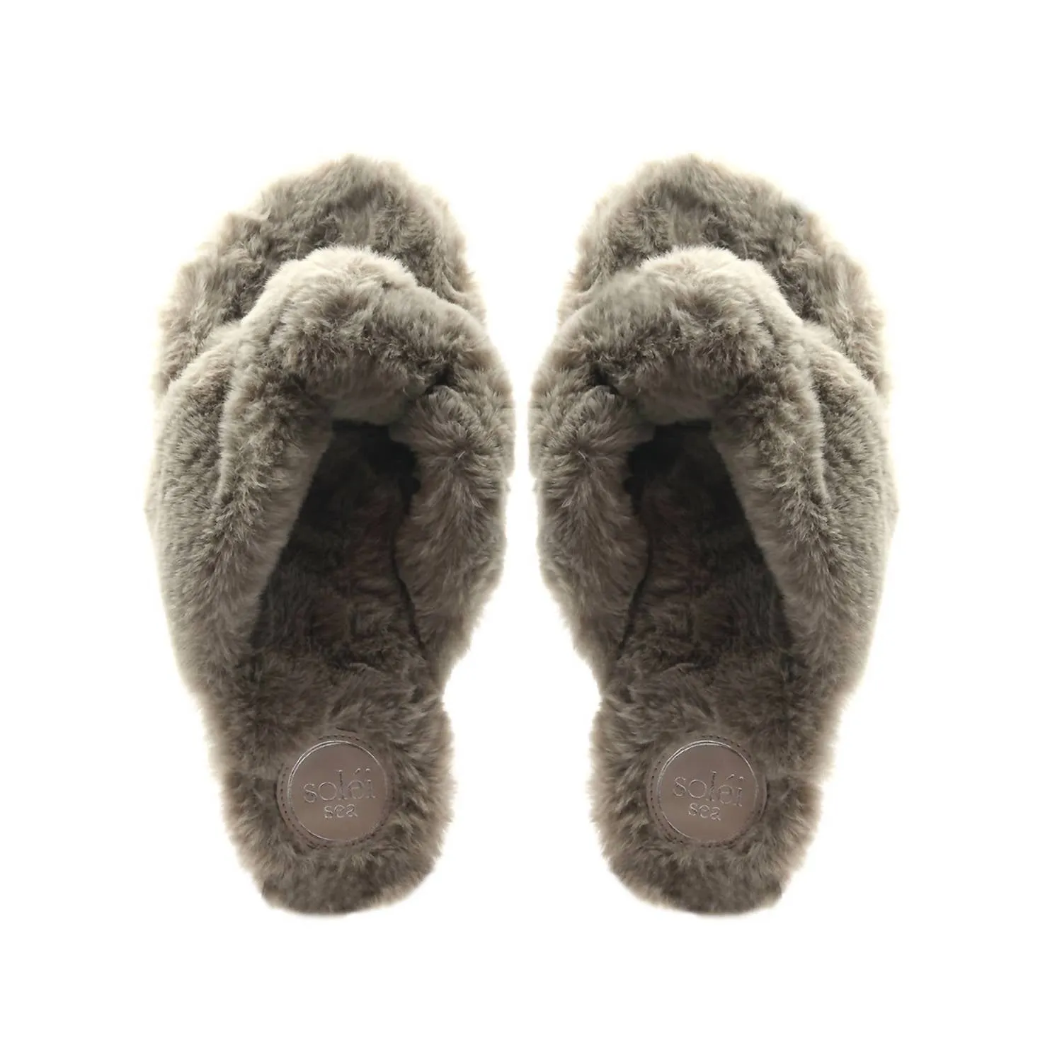Faux Fur Flip Flop In Sable (Izzie)