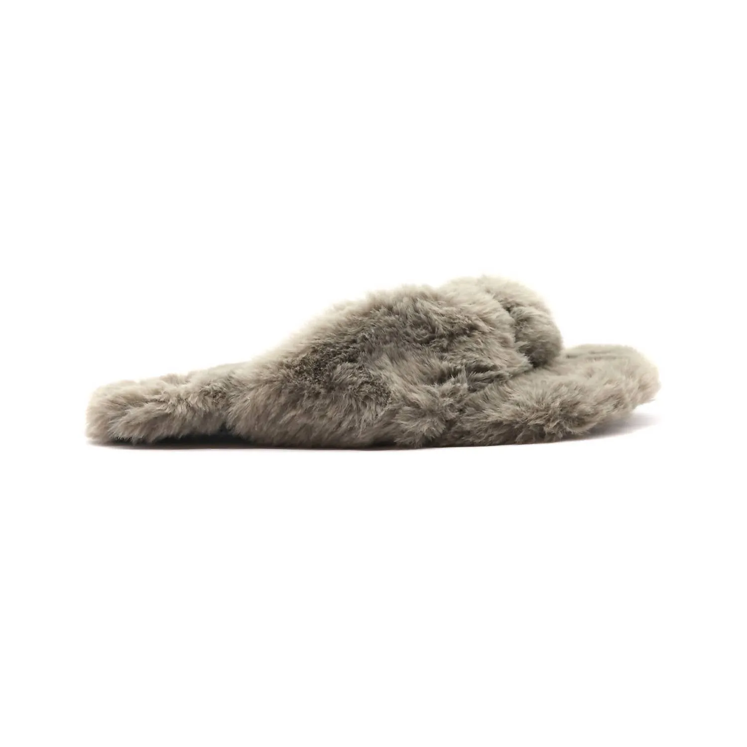 Faux Fur Flip Flop In Sable (Izzie)