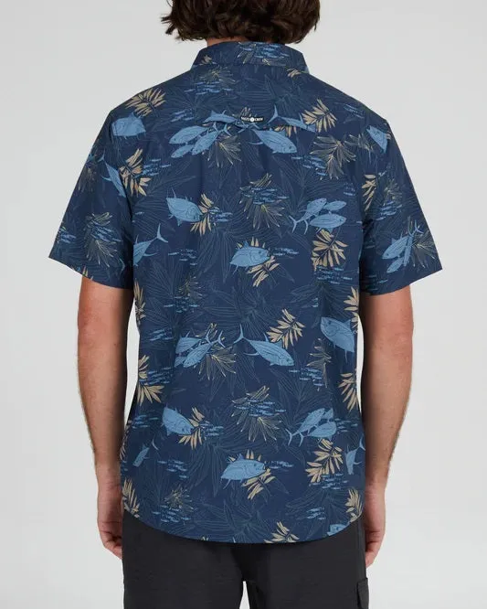 Feeding Frenzy UV Woven Shirt - Navy