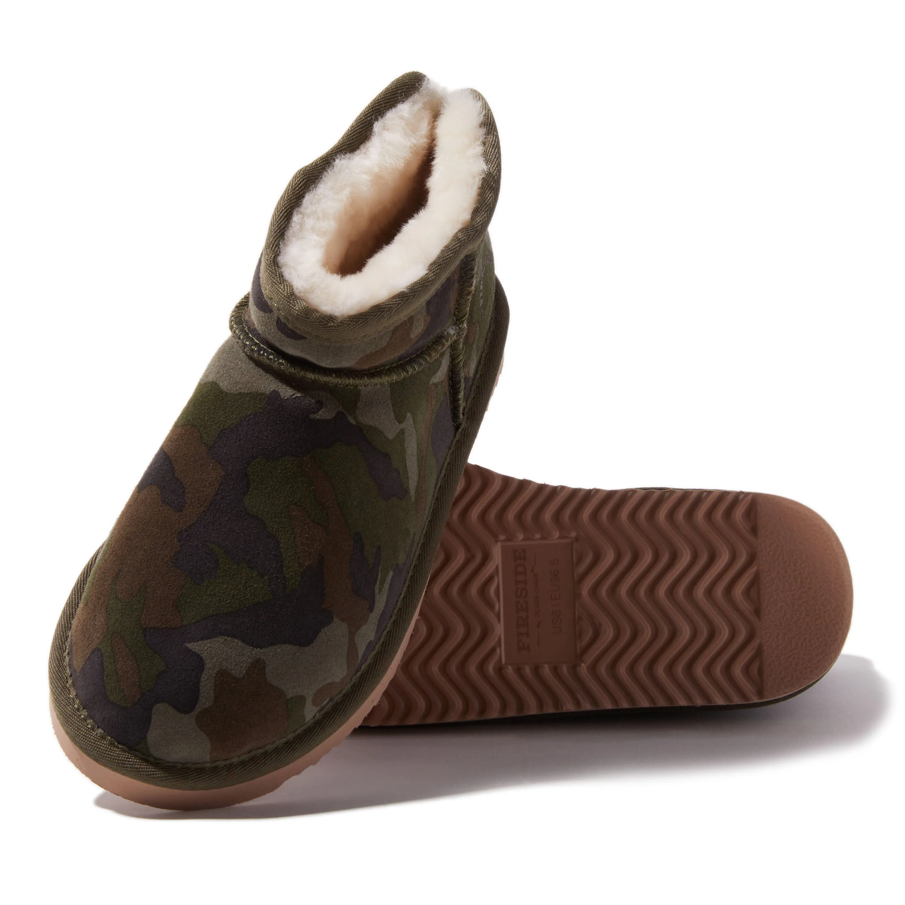 Fireside by Dearfoams Women's Riverland Genuine Shearling Micro Bootie
