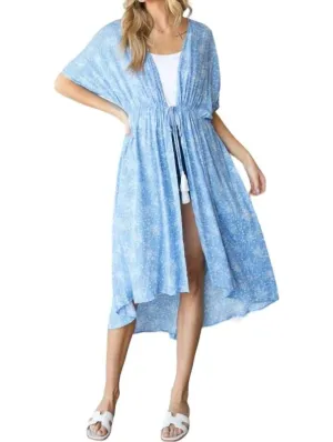 Floral Coverup In Blue & White