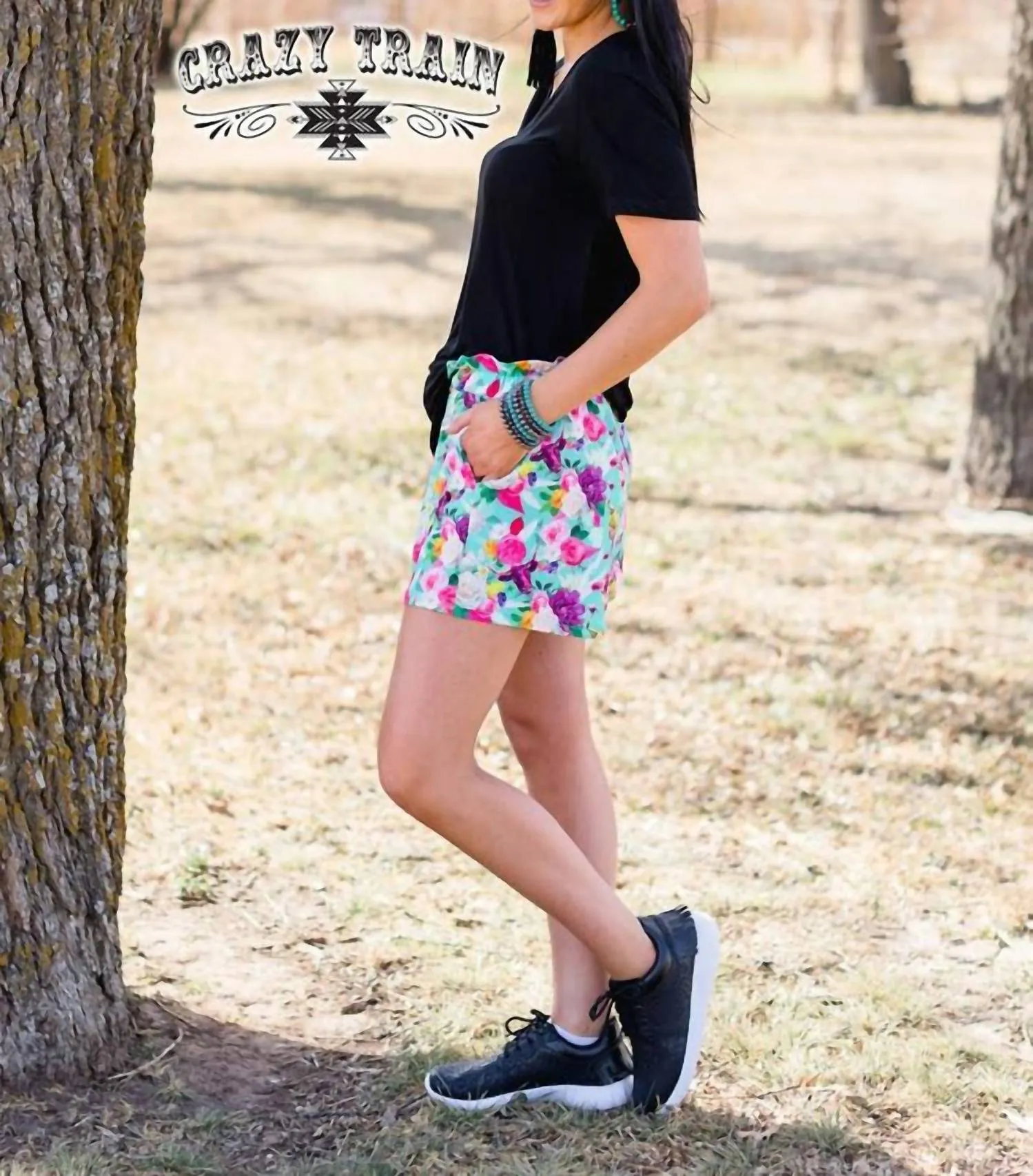 Floral Frenzy Highlander Shorts In Turquoise