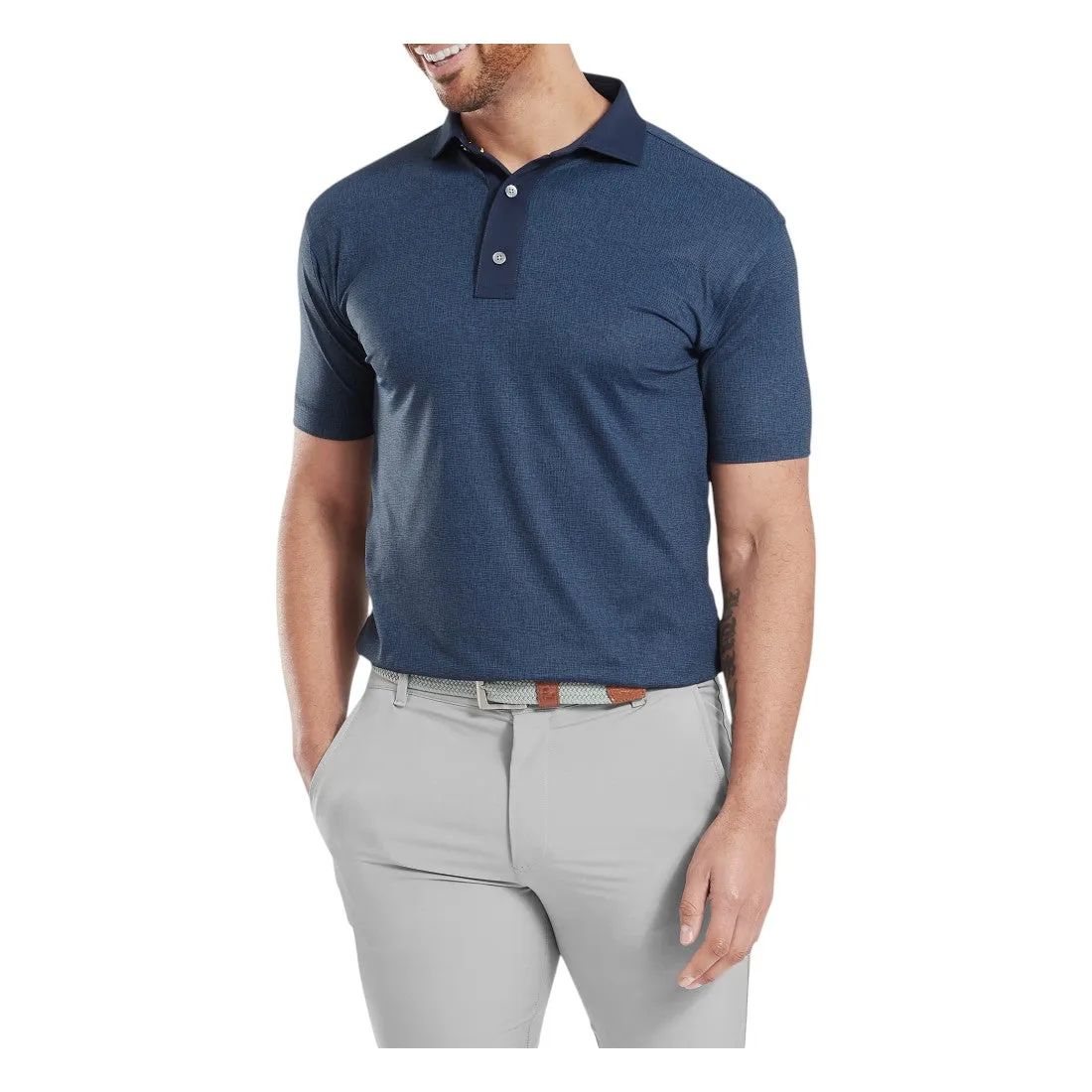FootJoy Etched Texture Print Lisle Golf Polo Shirt 34056