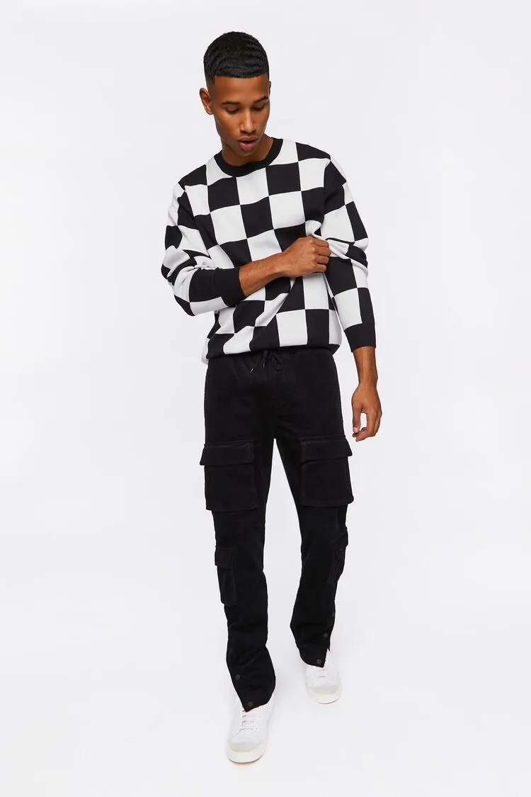 Forever 21 Men's Corduroy Button-Hem Slim-Fit Pants Black Forever 21