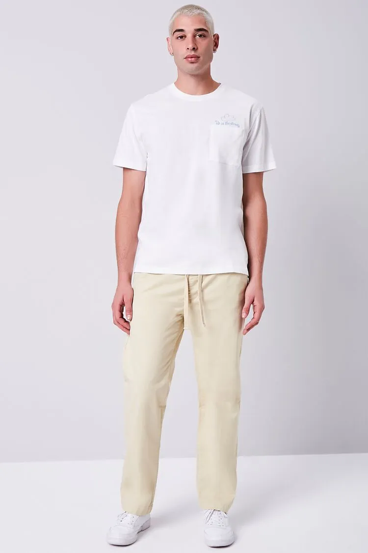 Forever 21 Men's Drawstring Tapered Pants Khaki Forever 21