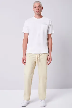 Forever 21 Men's Drawstring Tapered Pants Khaki Forever 21