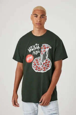 Forever 21 Men's New York Pizza Graphic T-Shirt Green/Multi Forever 21