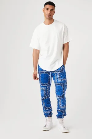 Forever 21 Men's Paisley Print Joggers Blue/Multi Forever 21
