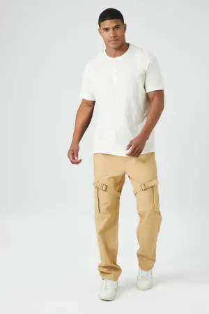 Forever 21 Men's Twill Drawstring Utility Strap Pants Camel Forever 21