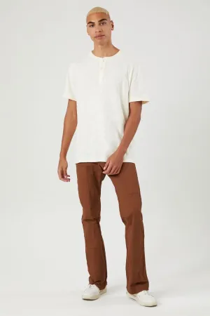 Forever 21 Men's Twill Mid-Rise Flare Pants Brown Forever 21