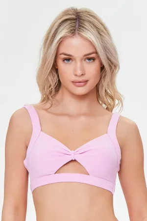 Forever 21 Women's Knotted Cutout Bikini Top Purple Forever 21