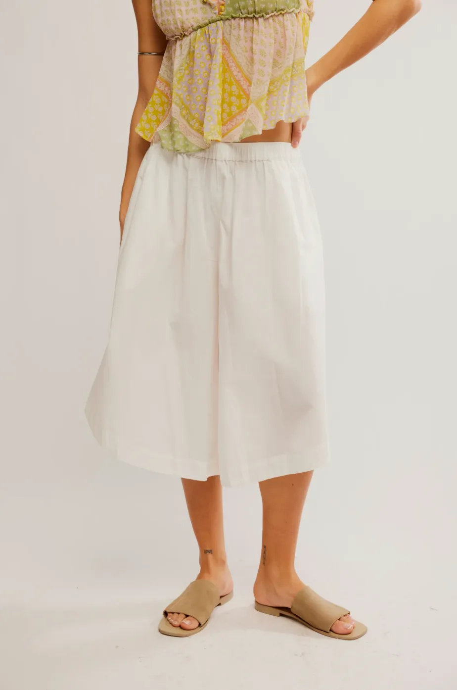 FREE PEOPLE Lucca Culotte Shorts - Ivory