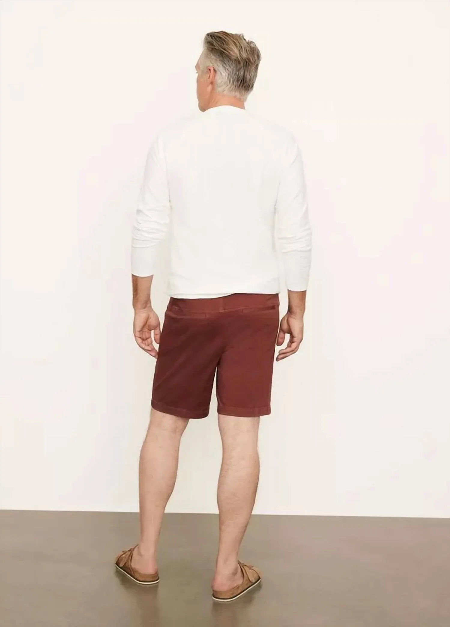 Garment Dye Canvas Short In Red