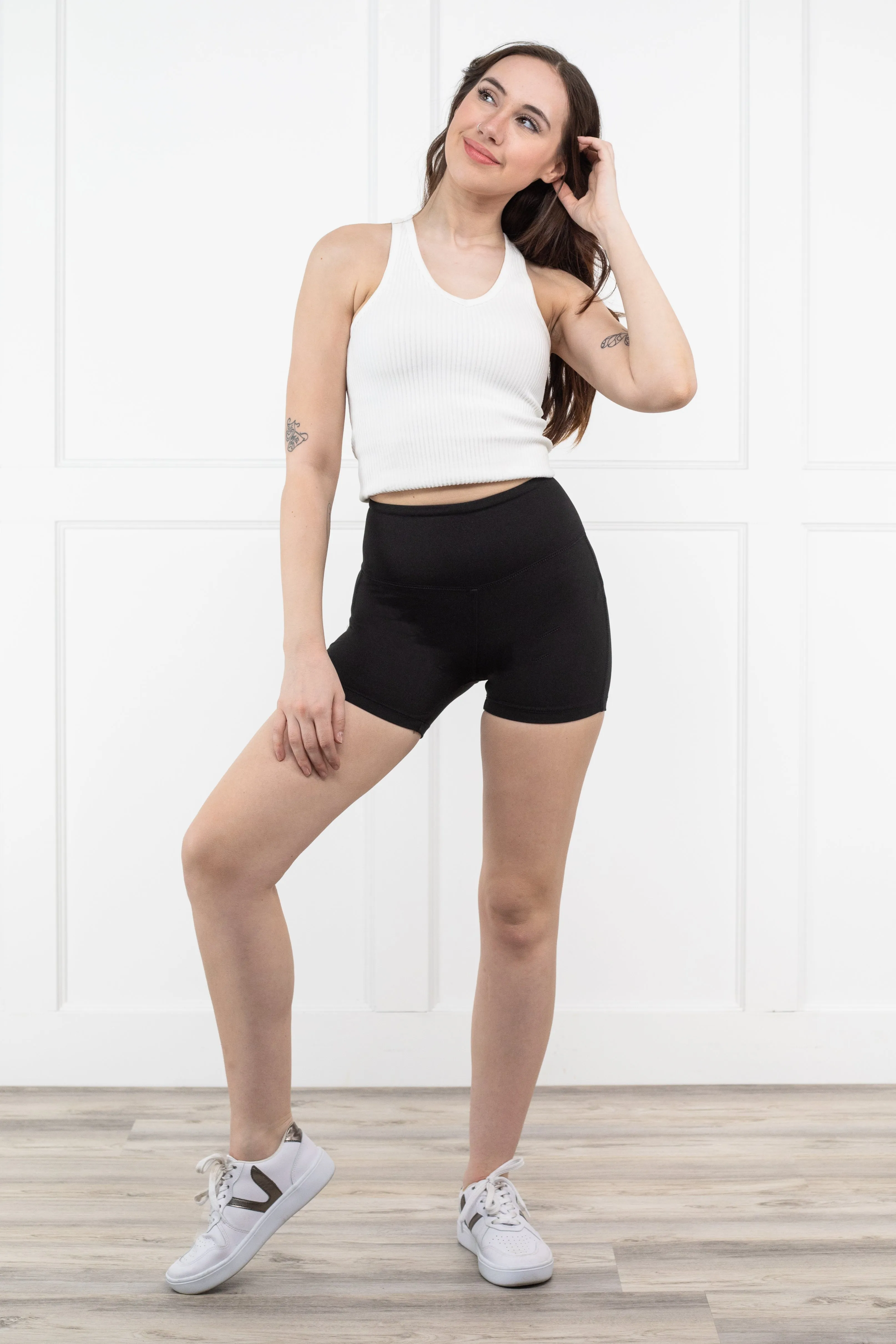 Get Like Me Women's Sporty Mid Rise Biker Shorts