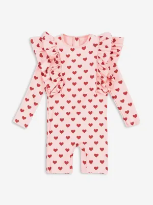 Girls Manuca Frill Swim Onesie in Pink (UPF 50 )